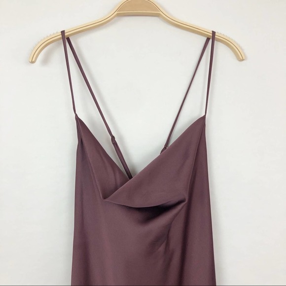 NEW Show‎ Me Your Mumu Verona Cowl Dress Dusty Plum Luxe Satin Size Large - Picture 5 of 10